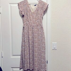 Nursing Queen floral belted midi dress